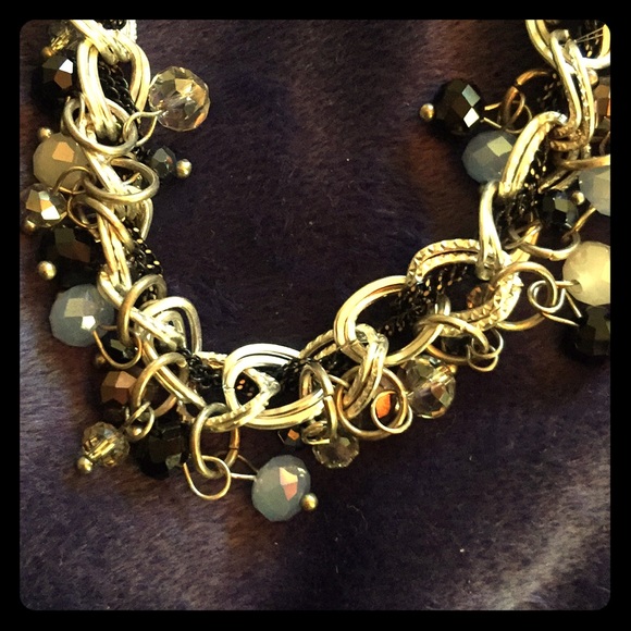 EUC Silver, Black, Opalescent & Clear Necklace - Picture 2 of 4